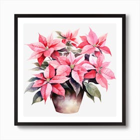 Poinsettia In A Pot Art Print