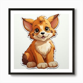 Cute Fox Sticker 3 Art Print