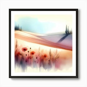 Watercolor Of Tuscany Art Print