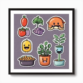 Legumes As A Logo Sticker 2d Cute Fantasy Dreamy Vector Illustration 2d Flat Centered By Tim Art Print