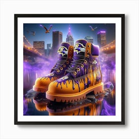 Baltimore Ravens Boots 1 Art Print