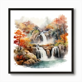 Waterfall Painting 1 Art Print