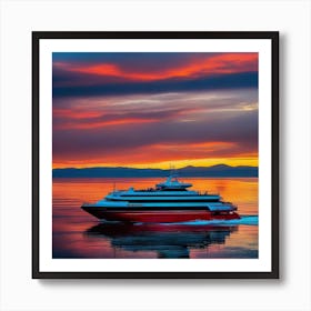 Sunset Cruise Ship 34 Art Print