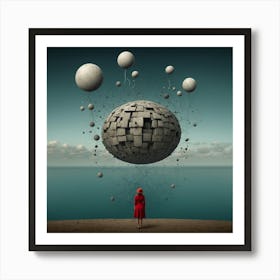 Woman In A Red Coat Art Print