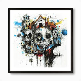 Skulls In The City Art Print