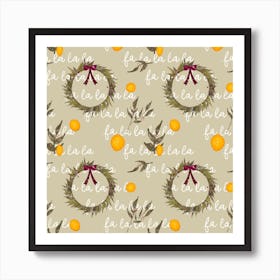 Olive Citrus Wreath Art Print