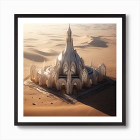 Futuristic Temple In The Desert 3 Art Print