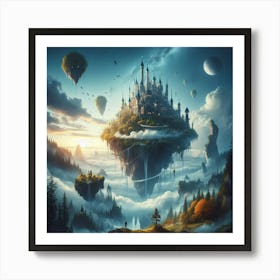 Fairytale Castle In The Sky Art Print