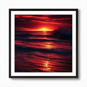 Sunset Over The Ocean 215 Art Print