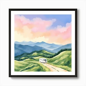 Rv On The Road Art Print