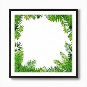 Nature Fern Square Hipster Blank Floral Blue Exotic Pastel Modern Fashion Plant Style T (10) Art Print