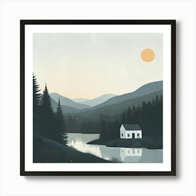 House By The Lake Art Print