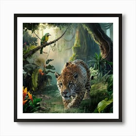 Leopard In The Jungle Art Print