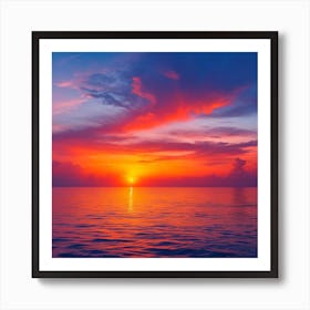 Sunset Over The Ocean Art Print