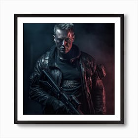 Armadiler Terminator Holding Gun Chaos Atmosphere Darkscare Cre 99ae95dc B1ed 4655 9e57 862abec7a58d Ins Art Print