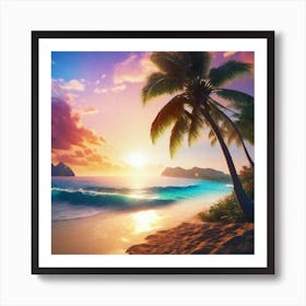 Sunset On The Beach 41 Art Print