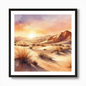 Desert Landscape Painting Art Print