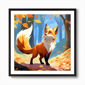 Fox In The Forest 1 Art Print