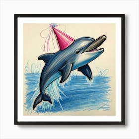 Dolphin Birthday Party Art Print