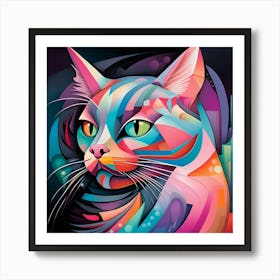 Colorful Cat 2 Art Print