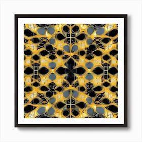 Abstract Gold And Black Pattern Art Print