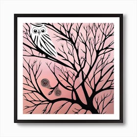 Tree And Owl Art Print