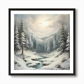 Winter Forest Art Print Art Print