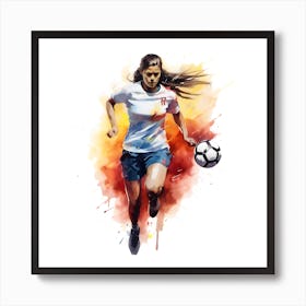 Soccer Player Watercolor Painting 1 Art Print