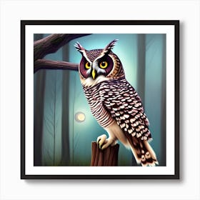 Serene Owl Art Print