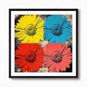 Andy Warhol Style Pop Art Flowers Everlasting Flower 3 Square Art Print