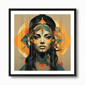 Geometric Indian Woman 04 Art Print