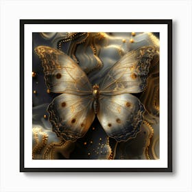 Gold Butterfly 1 Art Print