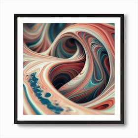 Close-up of colorful wave of tangled paint abstract art 10 Art Print