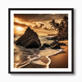 Sunset On The Beach 726 Art Print