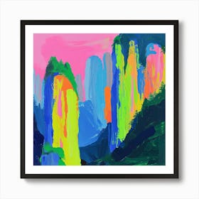 Colourful Abstract Zhangjiajie National Forest China 4 Art Print