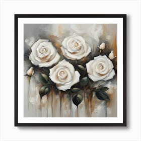 White Roses Art Print