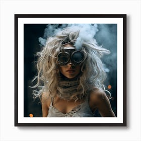 Steampunk Girl With Goggles 1 Art Print