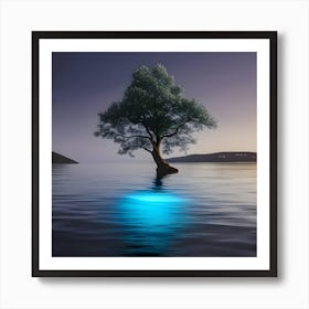 Lone Tree In Water Art Print