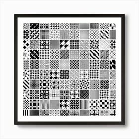 Black And White Geometric Patterns 1 Art Print