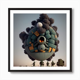 Spaceship In The Desert Art Print