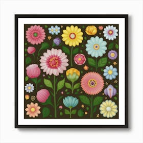 Flowers In The Garden Art Print