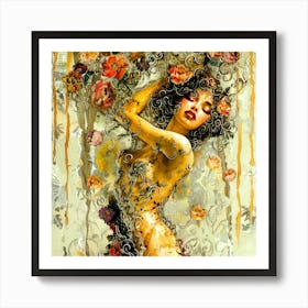 Lace 15 - Flowers Nude Art Print