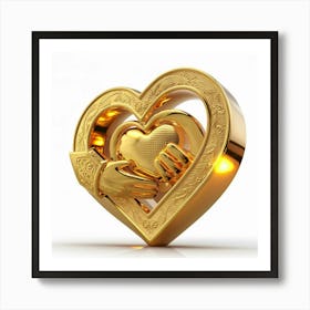 Golden Heart 1 Art Print