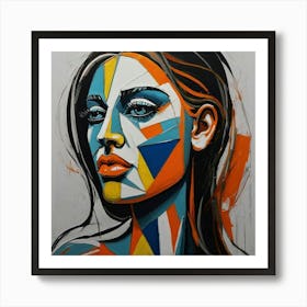 Hand Painted Abstract Picasso Art Female Art Print