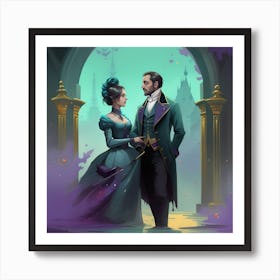 Woman And A Man Victorian style Art Print