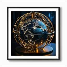 Globe With Wires Art Print