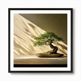 Firefly Bonsai, Tree, Minimalist, Setting, Soft, Shadows, Neutral, Background, Serene, Calm, Nature, (8) Poster