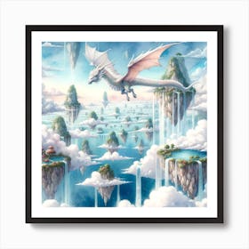 Dragons In The Sky Dreamscape Art Print