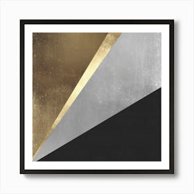 Gold and metal geometry 1 Art Print