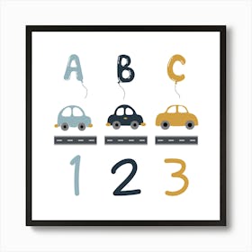 Alphabet Cars And Balloons Art Print